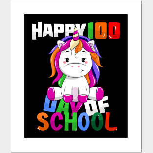 happy 100th day of school unicorn co Posters and Art